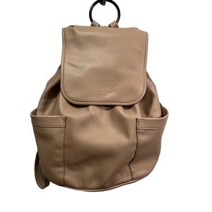 Elizabeth and James Cinch Style Backpack Purse, Dark Cream or Tan Side Pockets